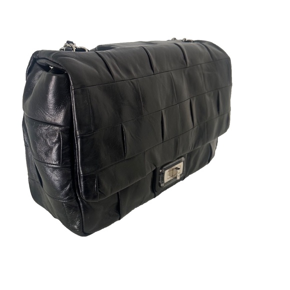 New Chanel Classic 227 Patchwork Reissue 2.55 Black Leather Flap Bag - Picture 10 of 10